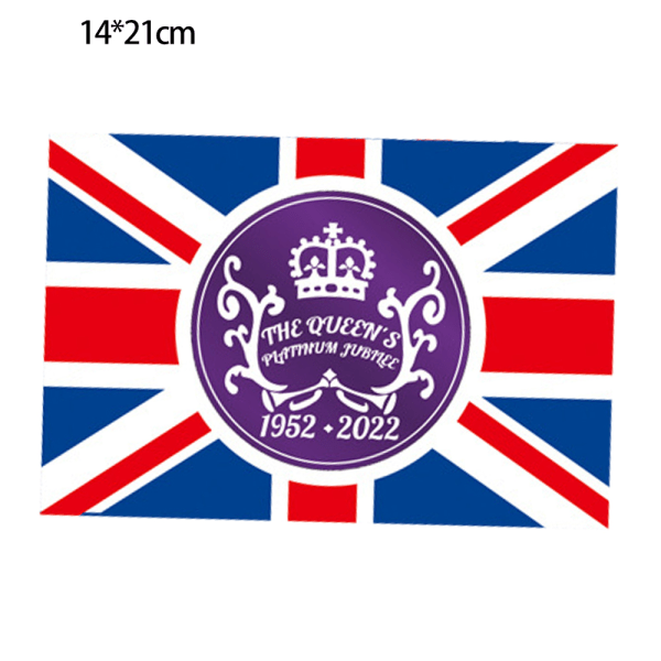 Drottning Elizabeth II handviftande flagga 14cm x 21cm Mini Hand Held