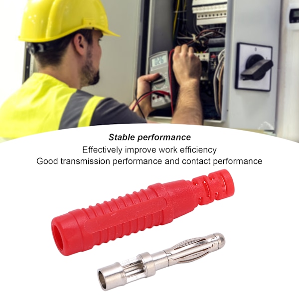 10 st Bananpluggar i Metall Röd Koppar 4mm Hankontaktpluggar med Hus för Testutrustning Röd