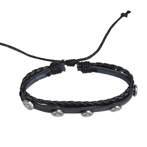 2 set Faux läder armband rep vintage flerskiktad justerbar DIY handgjord flätad