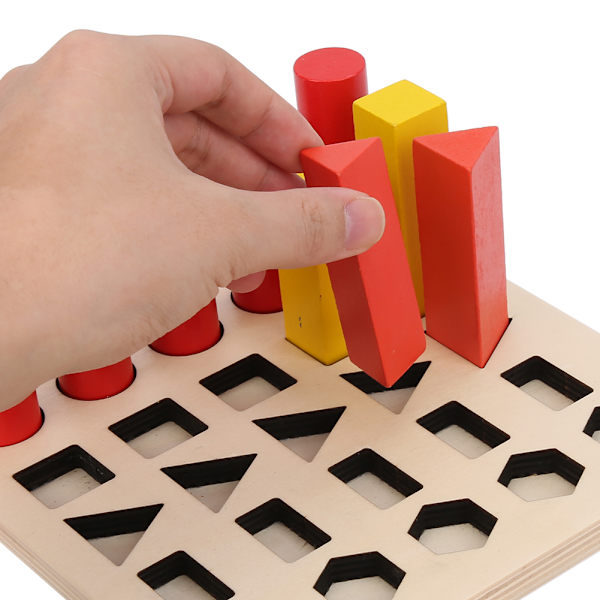 Trä Baby Geometriska Byggklossar Färgglada Baby Block Spel Pedagogisk Leksak Present