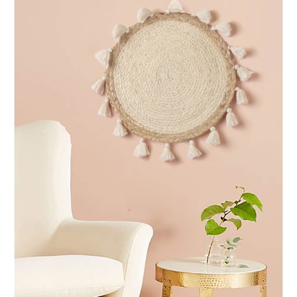 Vävda korgar i rotting, väggdekoration, liten macrame boho väggdekoration, heminredning…