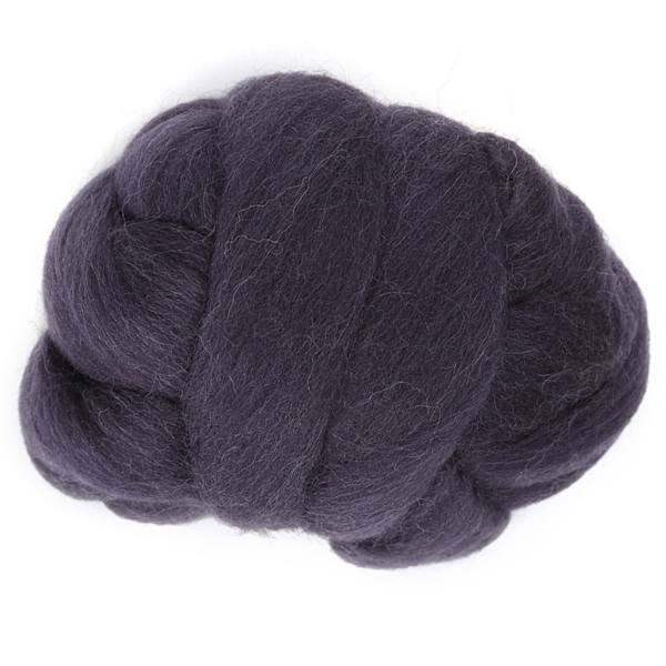 55g färgad nåltovningsull roving spinning sömnad trimning handarbete material (mörkgrå)
