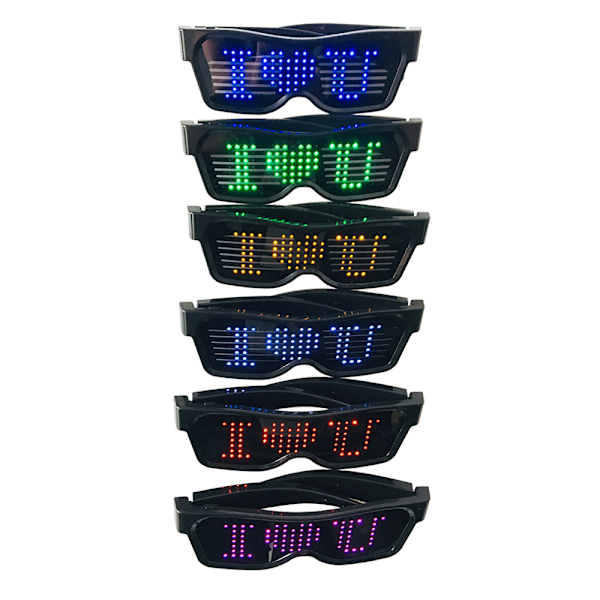 LED Lysande Glasögon USB Uppladdningsbara & Trådlösa med Blinkande LED-Display Självlysande Glasögon för Julfester Barer Rave Festival