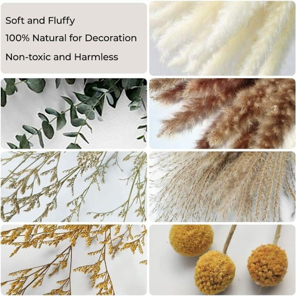 Inredning i lantlig stil, Thanksgiving juldekoration med konstgjorda blomsterarrangemang, mjuk och fluffig textur för soffbord, 60 delar i 7 olika