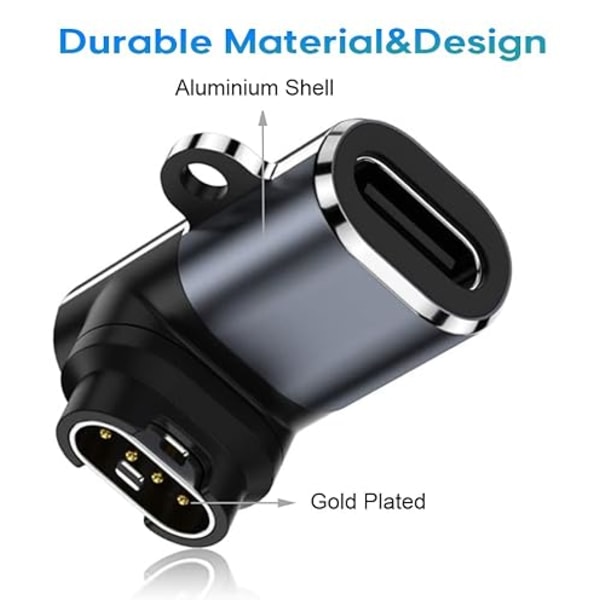 sweguard Klockladdaradapter Rät Vinkel 2-Pack Typ-C USB-Kabel Laddning för 8 7 7S 7X 6S 6 6X 5S 5 5X, Forerunner 955 965 45 45S 245,, Instinct,