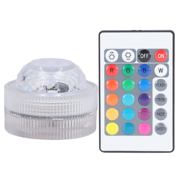 RGB nedsänkbara LED-lampor med fjärrkontroll 16 multifärger undervattensljus för damm pool fontän