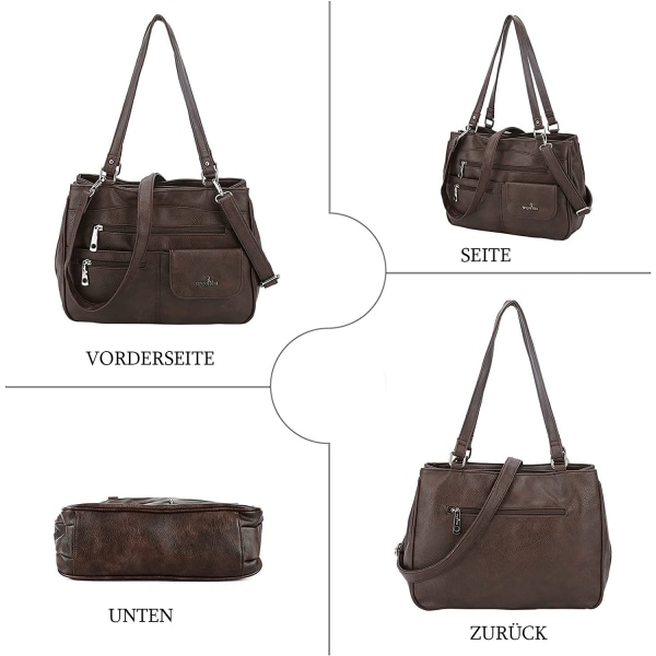 Angel Kiss Stor Damhandväska PU Läder Axelväska Crossbody Resväska Bästa Present till Kvinnor Konstläder, aprikos