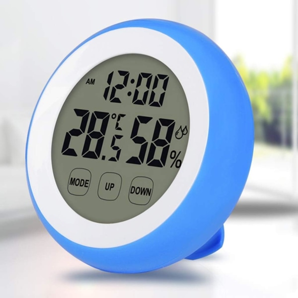 Mini cirkulär digital inomhus praktisk termometer hygrometer temperatur och fuktighet cirkulär hygrometer, LCD-display sovrum