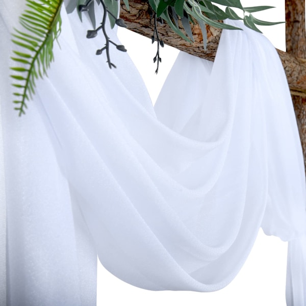 Vita bågdraperingar, återanvändbar bröllopsbakgrund i tyg för bröllop inomhus och utomhus, möhippor, babyshowers, fotobakgrund, 1 panel, 28 tum X