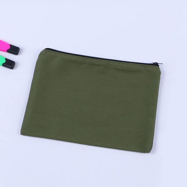 Enfärgade pennor Case , 5-pack mjuk canvas case för skolkontor och dagligt bruk.