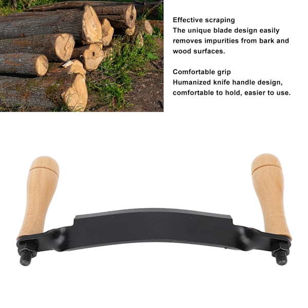Dragkniv Ergonomisk Effektiv Bekvämt Grepp Trädbarksskalare för Träbearbetning Böjd Typ