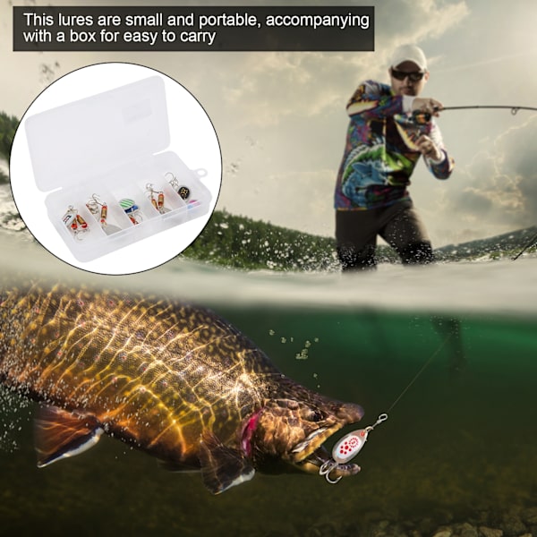 10 st Fiske Spinner Hård Metall Beten Kit Set Spinnerbait Fisketillbehör med Box