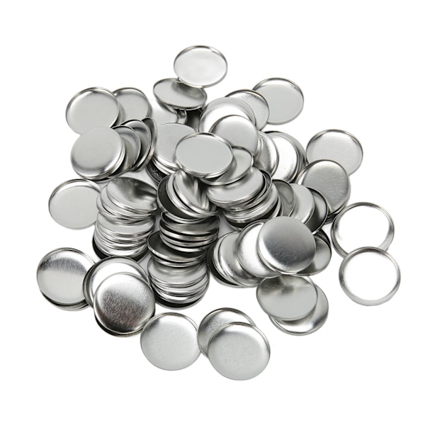 100 set med tomma knappnålsdelar, rund form, rostskydd, enkel utskrift, knappnålsbricka, kit för knapptillverkningsmaskin 25 mm/1,0 tum
