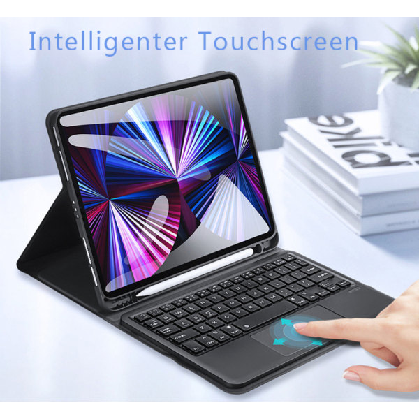 Tangentbord för nya iPad Pro 12.9 2021/2020/2018, QWERTY bakgrundsbelyst trådlöst Bluetooth case för iPad pro 12.9 tum 5/4:e generationen/3:e generationen