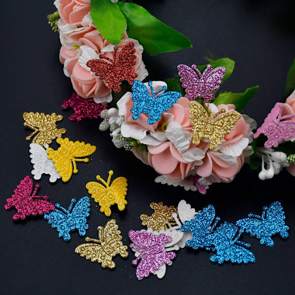 100 st färgglada dekorationsplaster Trim Applique DIY syplåster klädtillbehör (typ A)