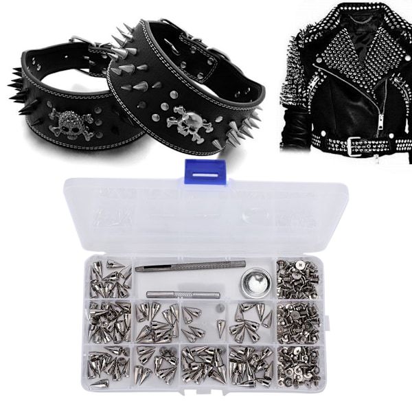 Punk Spikes DIY Zinklegering Kon Craft Spot Läderkläder Nitar Verktyg 7 x 14MM