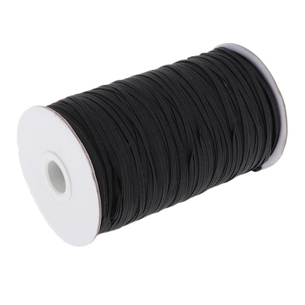 180 m elastisk stretchsnöre för kläder, klänning, sportbyxor, sytillbehör, svart, 3 mm elastiskt band, tunt