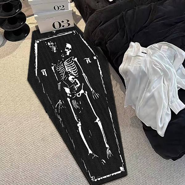Halloween dörrmatta med tryck Halloween dödskalle matta kista matta Halloween fest dörrmatta Halloween dörrmatta Halloween matta dekorering