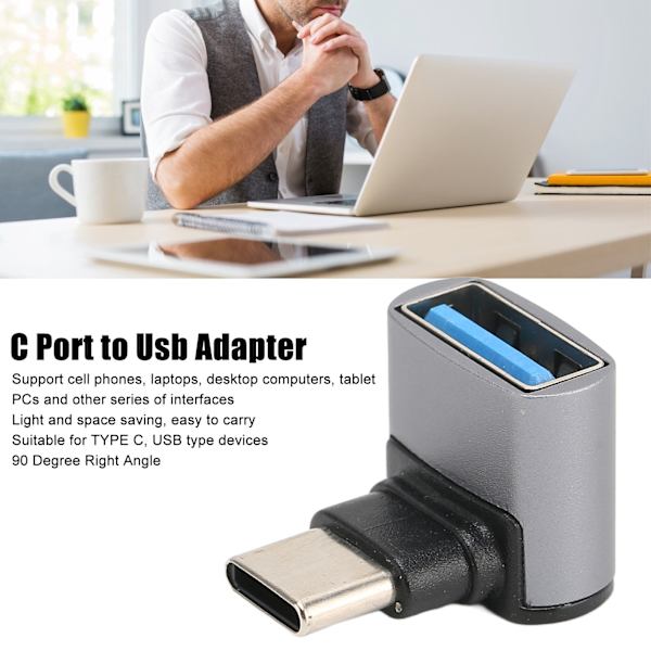 4stk Rätvinklig USB C till USB Adapter 10Gbps Hög Hastighet 90 Graders Usb Hona till Typ C Hane Adapter för Telefon Laptop