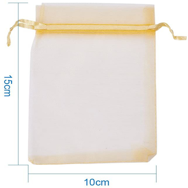 G2PLUS Organzapåsar för festgåvor, 10 cm x 15 cm, 100-pack