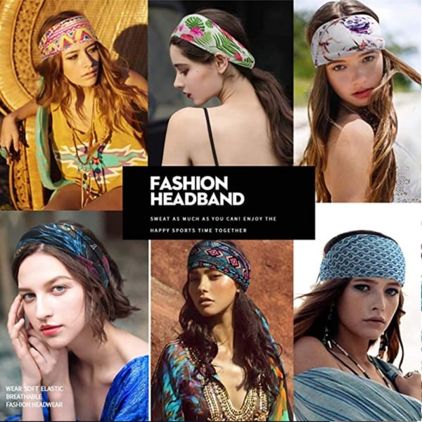4-pack pannband kvinnor brett hårband för flickor Elastiskt huvud