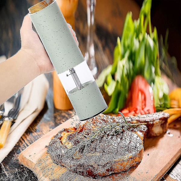 Elektrisk pepparkvarn Automatisk saltkvarn Vetefibermaterial Enhandsmanövrerad kvarn-2 st grön