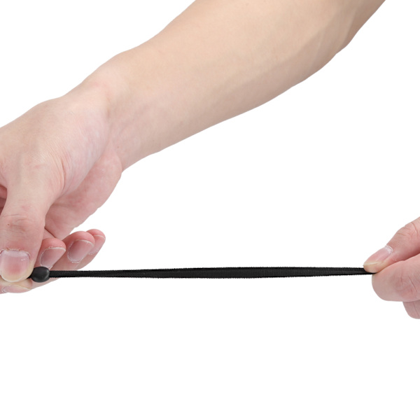 200 st elastiska band med justerbart spänne, stretchig öronögla, rep, snöre för sömnad, svart platt
