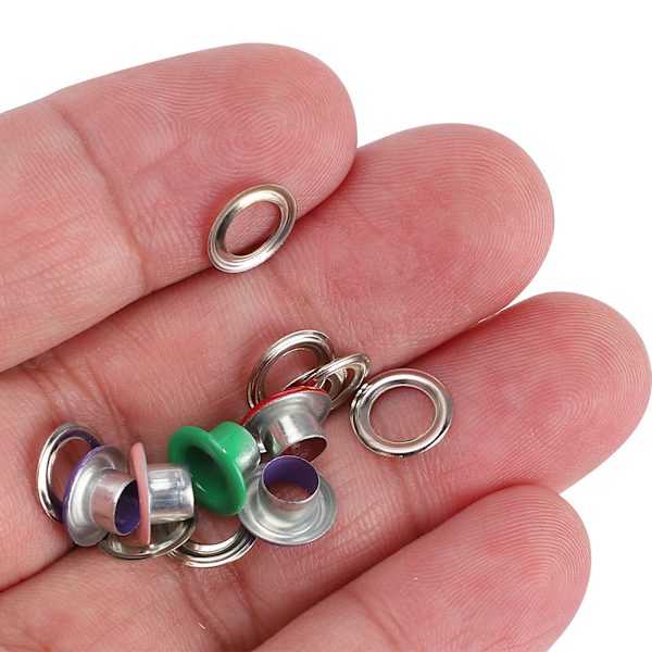 500 Set Ögle Spänne Metallisk Ögla Färg Skor Läder Väskor DIY Hantverk Knapp Nitar Verktyg 4,5 mm