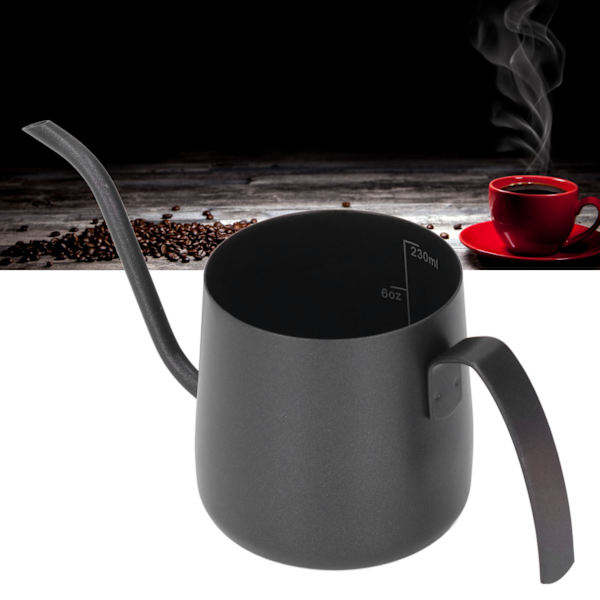 Kaffe Vattenkokare Rostfritt Stål Svanhals Tjock Bekväm Handtag Kaffe Droppkanna Med Skala 250ml