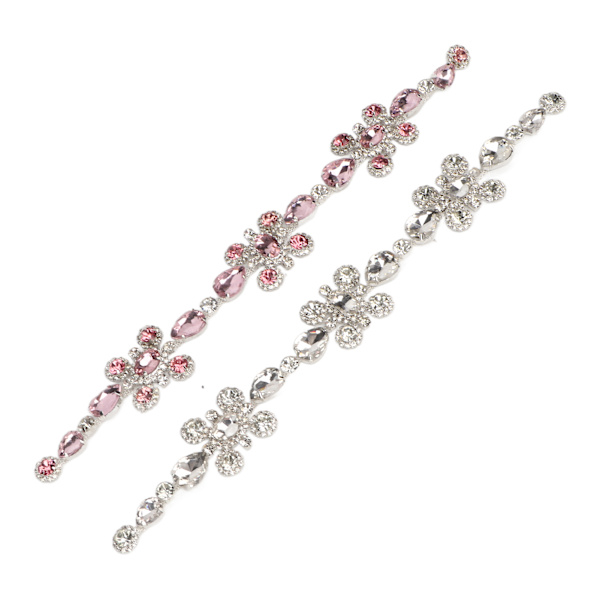 2PCS Rhinestone Trim Chain Crystal Glass Diamond Fringe Trim Chain Crafts Dekoration För Bröllopsfest