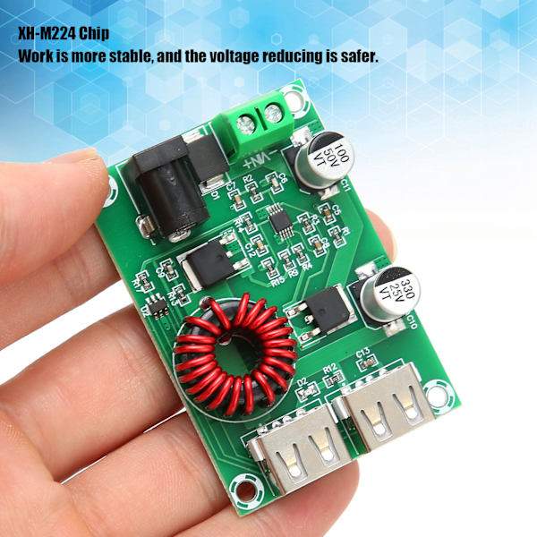 Dubbel USB-utgång Buck-modul Spänningsomvandlare Reducerare Regulator Reduceringskort XHM224
