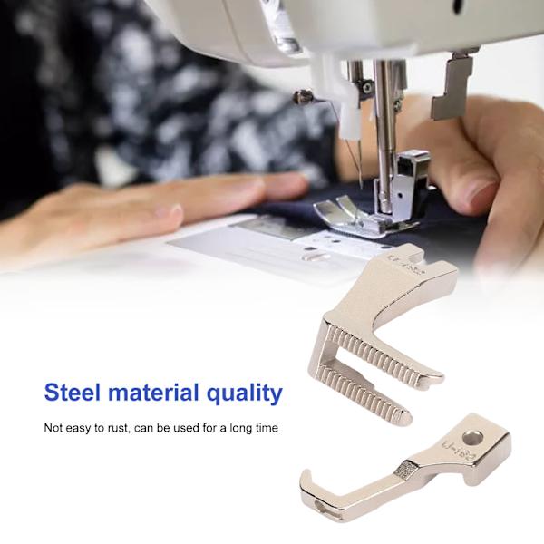 1 set Welt Piping Foot Cutout Rostskydd Stål Enkel Installation Sy Maskin Fot Byte för Industriell