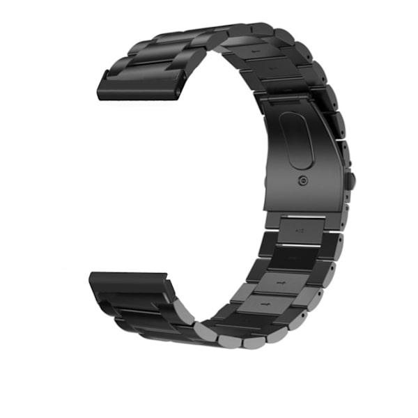 Rostfritt stålklockarmband med justerbart metallarmband Dubbel spänne 24mm Snabbkoppling Ersättningsrem för män Kvinnor Svart