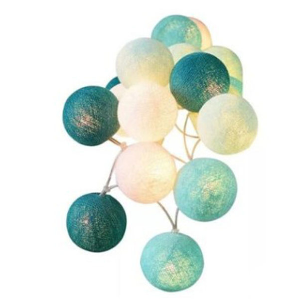 Diameter Cotton Ball Fairy Lights Batteridriven, Cotton Ball Fairy Lights, julbelysning dekoration för bröllop, rum