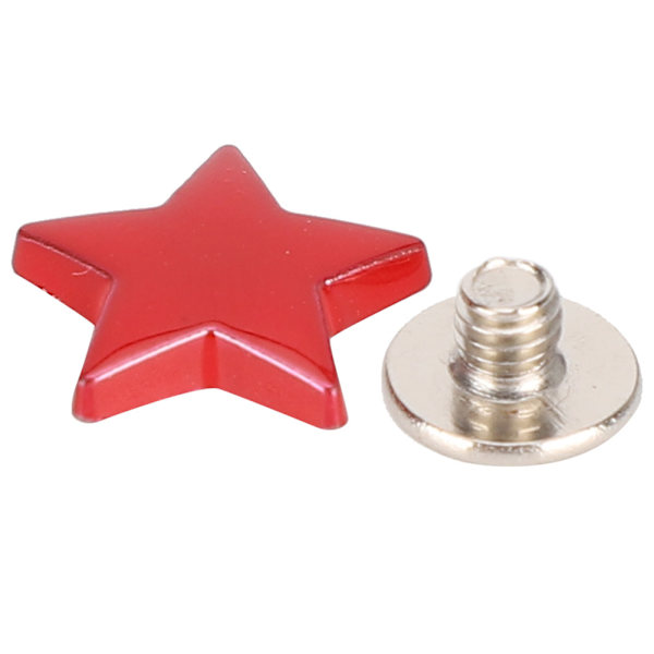 50 Set Stjärn Rivets Stud Skruv Zinklegering Väskor Kläder Skor Bälten DIY Platt Knapp 12mm Röd