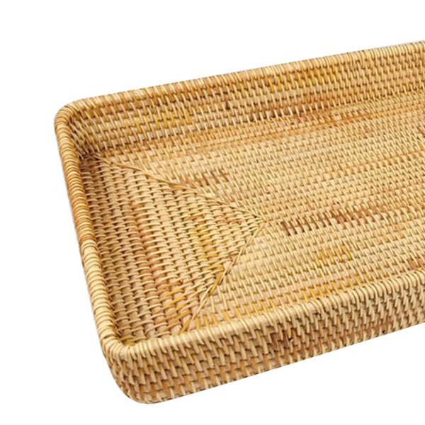 Elegant Handvävd Serveringsbricka i Rattan, Naturligt Slitstarkt Material För Ökad Hållbarhet Och Mångsidighet