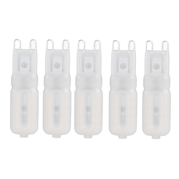 5 st G9 LED-lampa Ljusstyrka Dimbar Hög Färgåtergivning Vit Skal 22 LED-lampor för Landskapsbelysning AC 220V Vitt Ljus