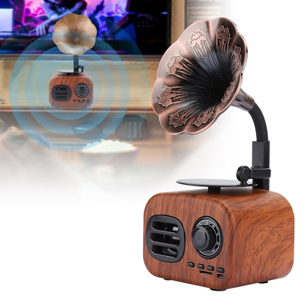 Mini Retro Bluetooth Smart Högtalare Portabel Högtalare Musikspelare för Skrivbord Laptop