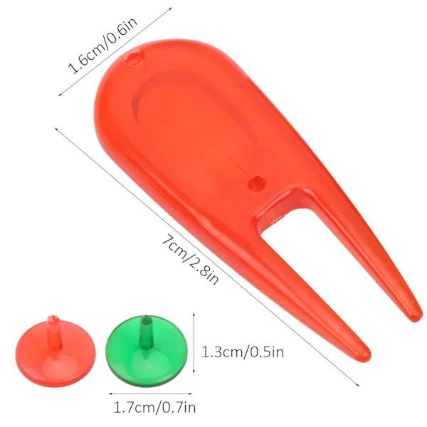 PE Plast Golfboll Divot Verktyg Pitch Gaffel Putting Green Reparations Kit med Bollmarkör