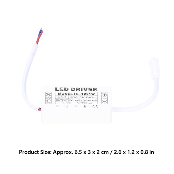 LED-drivrutin 300mA konstantströmsomvandlare DC24‑42V lampströmförsörjningsdrivrutin AC85‑265V