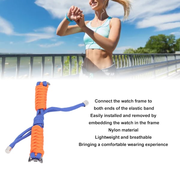 Ersättningsarmband Elastiskt Band Stickad Tvinnad Knut Nylon Smart Armbandsrem för Mi Band 8 Royalblå Orange