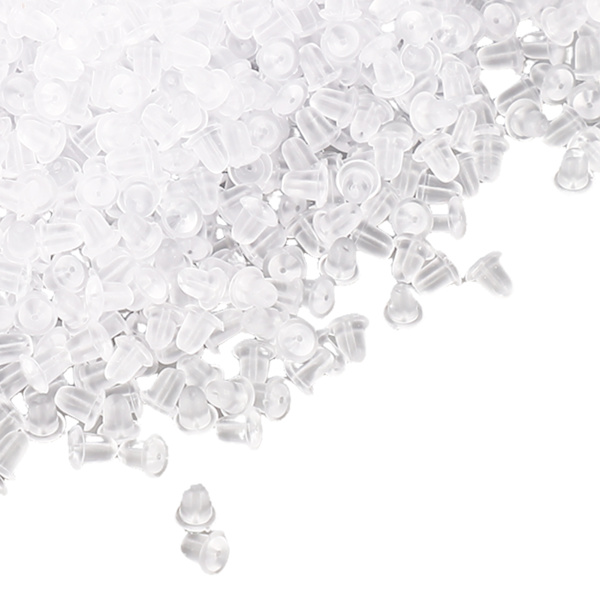 8000 st transparenta örhängen bakstycken 4 mm flexibla hållbara gummi allmänt använda klara örhängen bakstycken för örhängen smycken DIY
