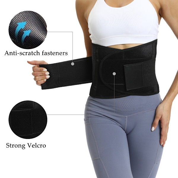 Elastiskt Andningsbart Rygg- och Midjestöd Skydd Sport Kroppsbälte Fitness Gym Träning (XL)