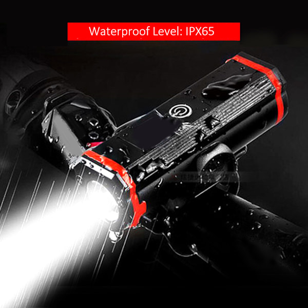 Cykelfront LED-ljus Cykel USB Uppladdningsbar IPX65 Vattentät Strålkastare för Nattkörning