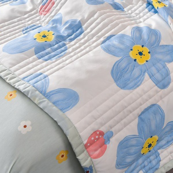 100% Bomull Muslin Mikrofiber Queen Lakan, Lättviktig Mjuk Filt som Andas för Luftkonditionerade Rum på Sommaren, Gul Blommig Design för Sovrum