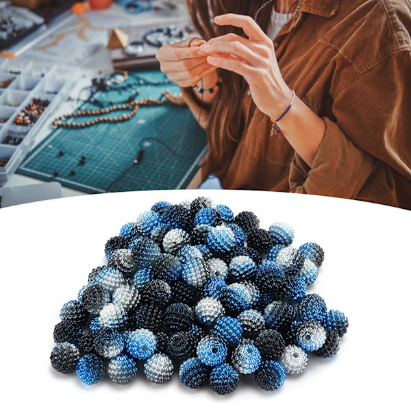 200 st pärlor i pärlemorfärg, gradientfärgade, bubbelformade pärlor med hål för smyckestillverkning och dekoration #11