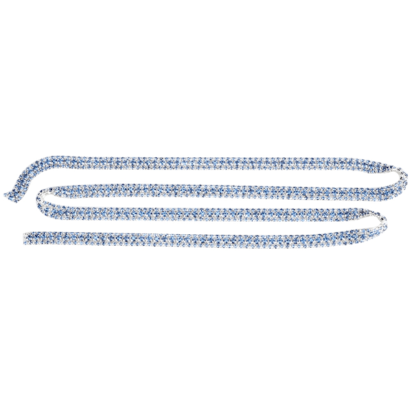 1 Yard 3 Rader Kristallglas Rhinestone Trimming Kedja Bröllopskläder Dekor Blå Rhinestone