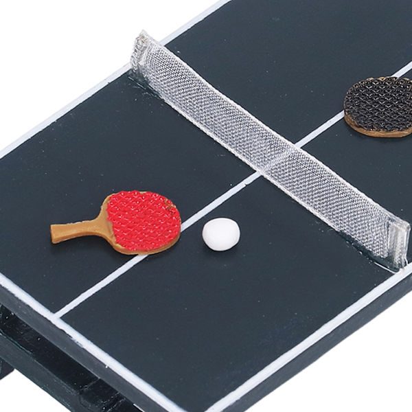 Bordtennisset i miniatyr för dockhus i skala 1:12