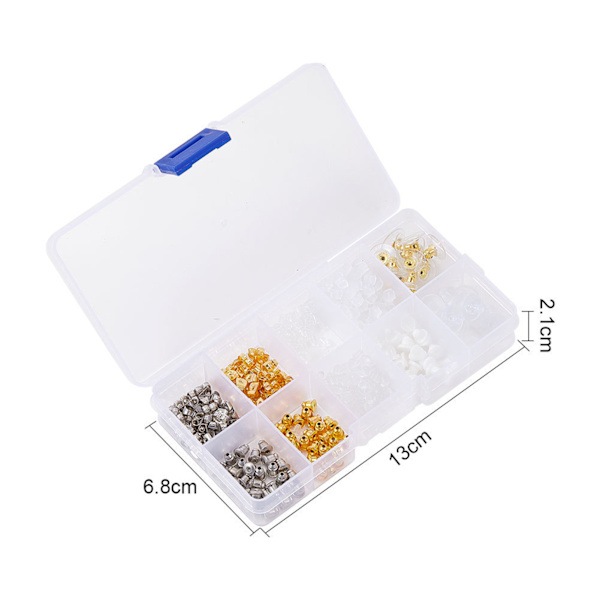 530 st Earring Backs i Legering Silikon Plast Material DIY Tillverkning Lätt Utbytbara Smyckestillbehör för Hantverk