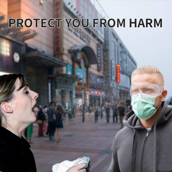 Säkerhetsglasögon, ZHIKE Clear Anti-Fog och Anti-Scratch Skyddsglasögon för Arbete och Sport, Män, Kvinnor (2 st)